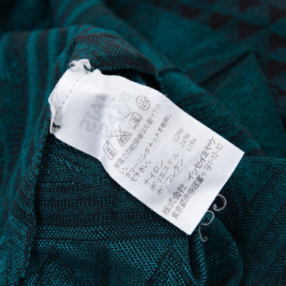 PLEATS PLEASE A-POC INSIDE Geometric Turquoise Blue Blouse Size 3