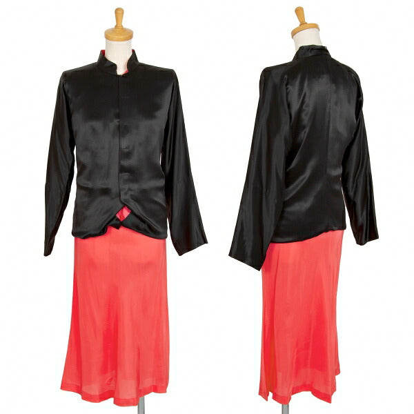 COMME des GARCONS Satin Stand Collar Dress Black Size S