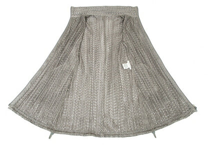 PLEATS PLEASE Shiny Mesh Zip Long Jacket Silver Size 3