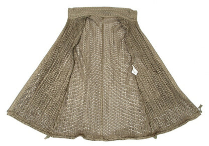 PLEATS PLEASE Shiny Mesh Zip Long Jacket Gold Size 3