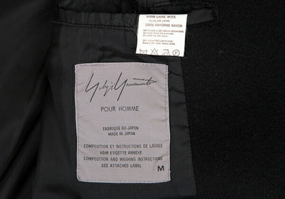 Yohji Yamamoto POUR HOMME 96AW Wool Mossa Coat Black Size M