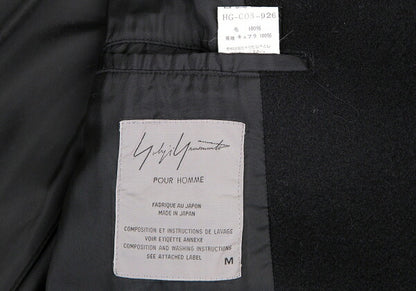 Yohji Yamamoto POUR HOMME 96AW Wool Mossa Coat Black Size M