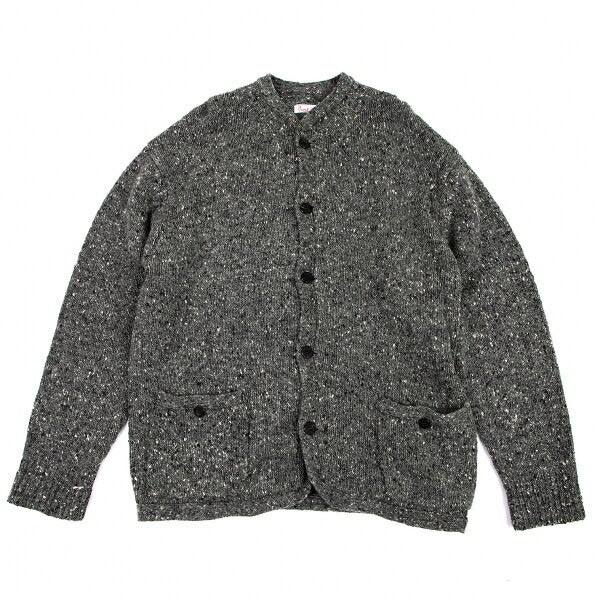 Papas Gray Wool Nylon Blend Marble Knit Cardigan Size L