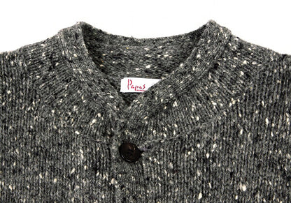 Papas Gray Wool Nylon Blend Marble Knit Cardigan Size L