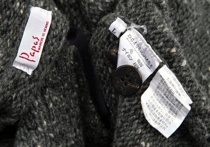 Papas Gray Wool Nylon Blend Marble Knit Cardigan Size L
