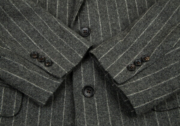 Papas Mallalieu Wool Stripe 2B Jacket Gray Size 48M