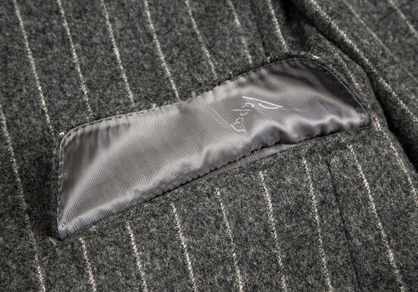Papas Mallalieu Wool Stripe 2B Jacket Gray Size 48M