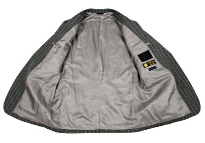 Papas Mallalieu Wool Stripe 2B Jacket Gray Size 48M