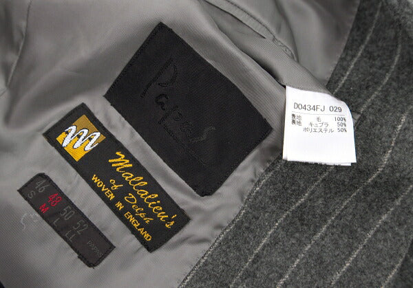 Papas Mallalieu Wool Stripe 2B Jacket Gray Size 48M