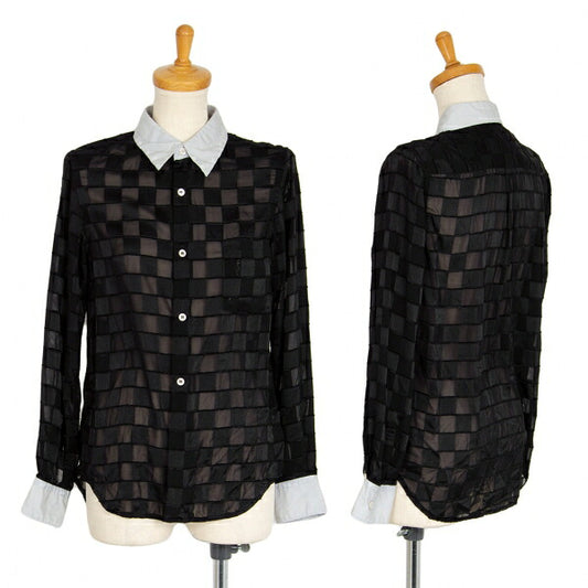 COMME des GARCONS Poly Cotton Garment Dyed Up Black Shirt Size XS