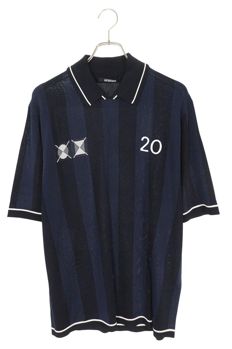 JACQUEMUS 25SS Back Logo Embroidered S/S Polo Navy Size XL