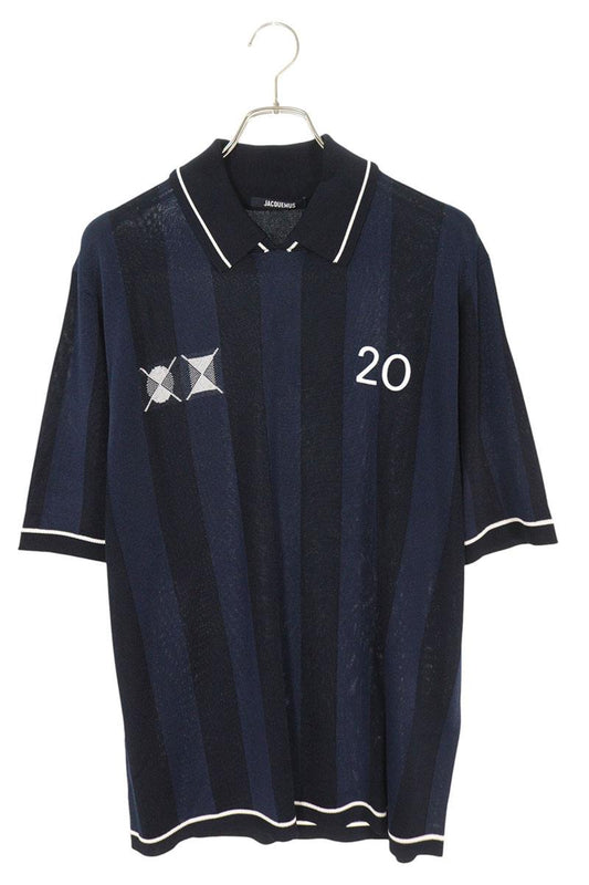 JACQUEMUS 25SS Back Logo Embroidered S/S Polo Navy Size XL