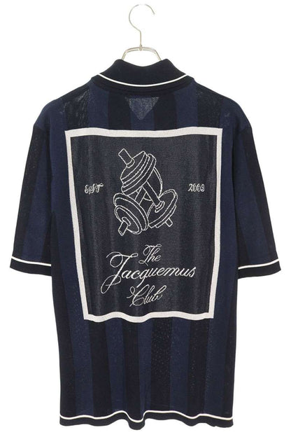 JACQUEMUS 25SS Back Logo Embroidered S/S Polo Navy Size XL