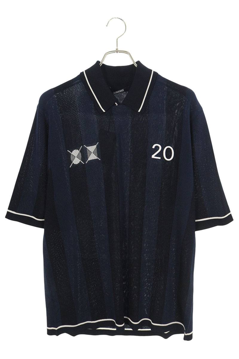 JACQUEMUS 25SS Back Logo Embroidered S/S Polo Navy Size L