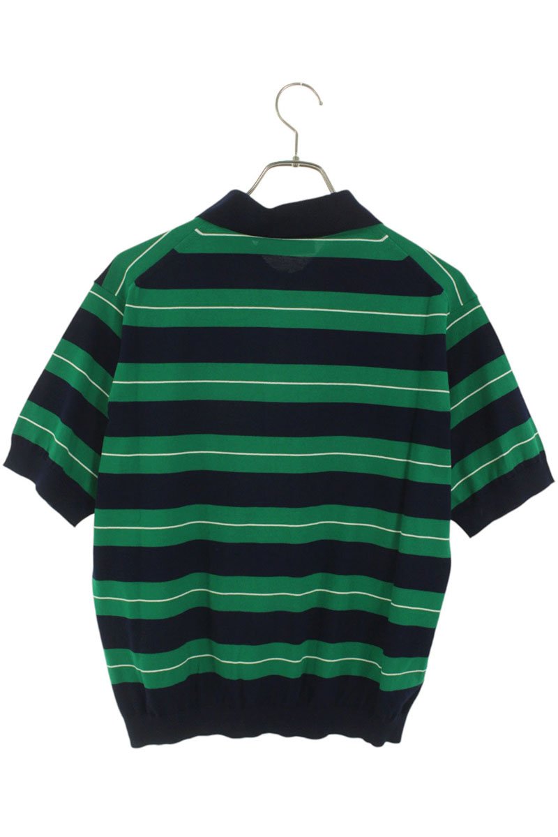 miumiu 25AW Cotton Knit S/S Polo Green Navy Size XXS