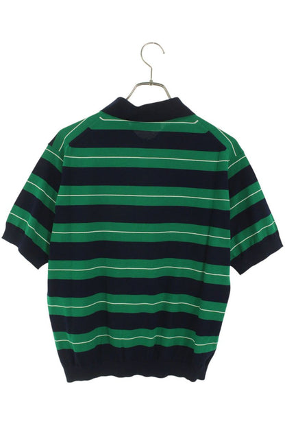 miumiu 25AW Cotton Knit S/S Polo Green Navy Size XXS
