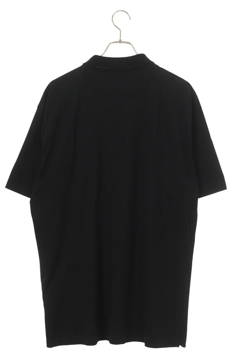 PRADA Triangle Logo Re-Nylon Zip S/S Polo Black Size XXL