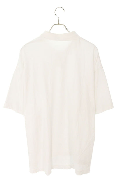 ALEXANDER WANG Embossed Logo Cotton Polo Shirt White Size M