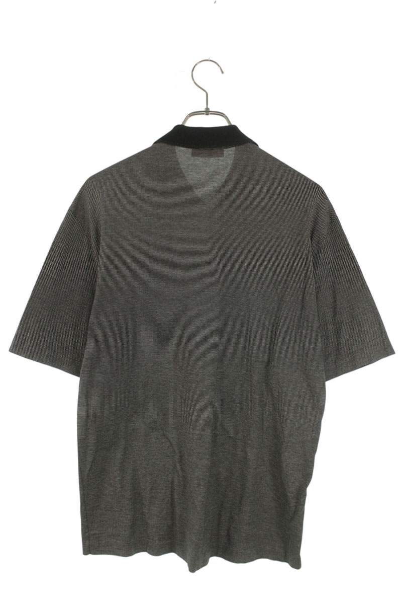 Loewe Embroidered Boarder Short Sleeve Polo Shirt Black x White Size S