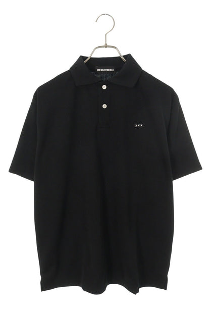 GOD SELECTION XXX Logo Patch Short Sleeve Polo Black Size S