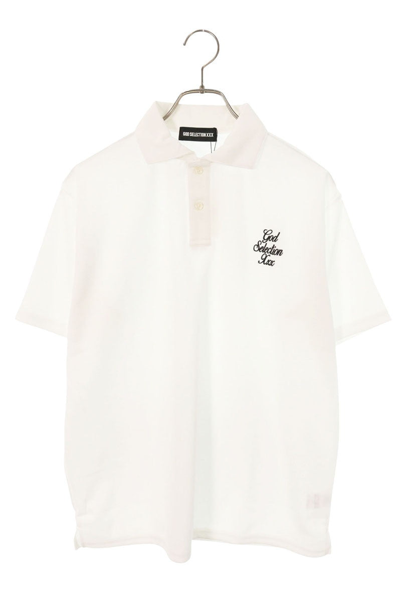 GOD SELECTION XXX Logo Embroidered SS Polo White Size S