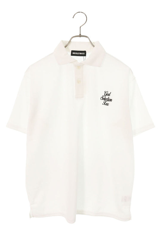 GOD SELECTION XXX Logo Embroidered SS Polo White Size S
