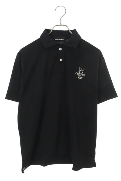 GOD SELECTION XXX Logo Embroidered SS Polo Black Size S