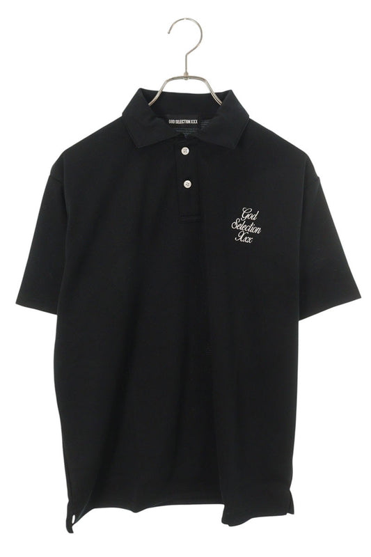 GOD SELECTION XXX Logo Embroidered SS Polo Black Size S