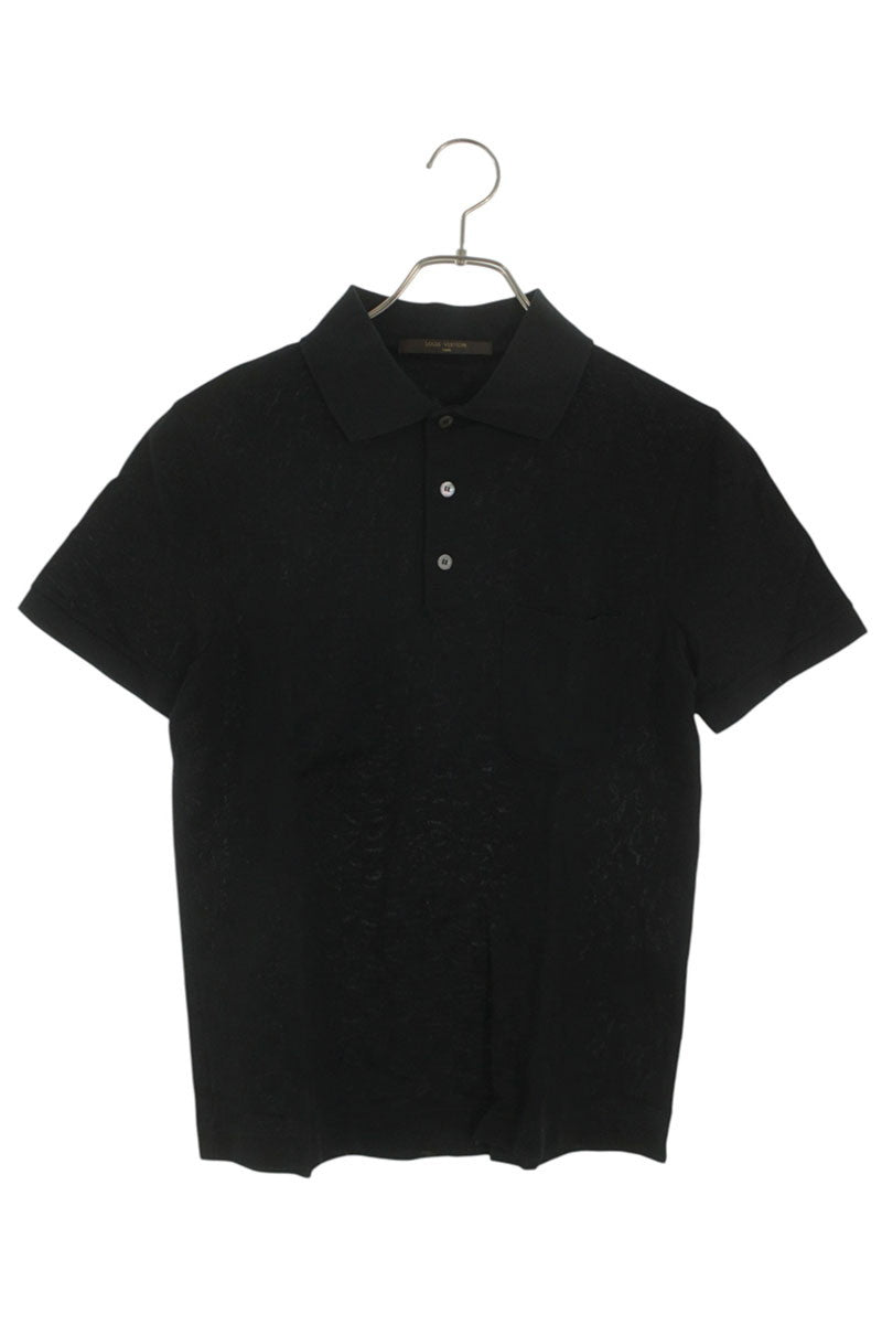Louis Vuitton 17SS Logo Embroidered Short Sleeve Polo Shirt Black Size XXS
