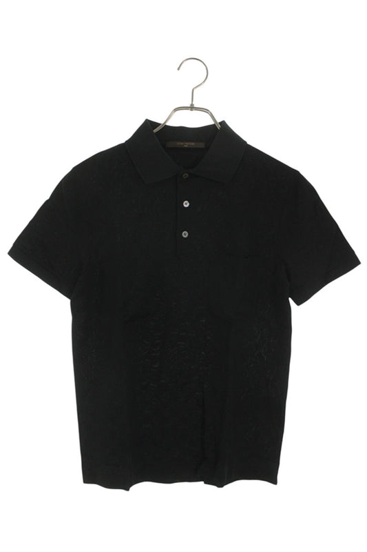 Louis Vuitton 17SS Logo Embroidered Short Sleeve Polo Shirt Black Size XXS