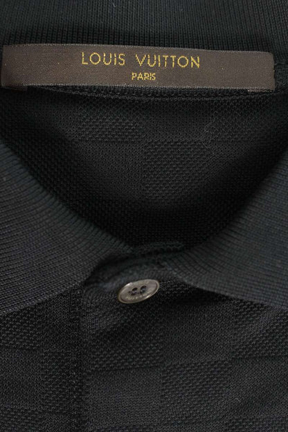 Louis Vuitton 17SS Logo Embroidered Short Sleeve Polo Shirt Black Size XXS