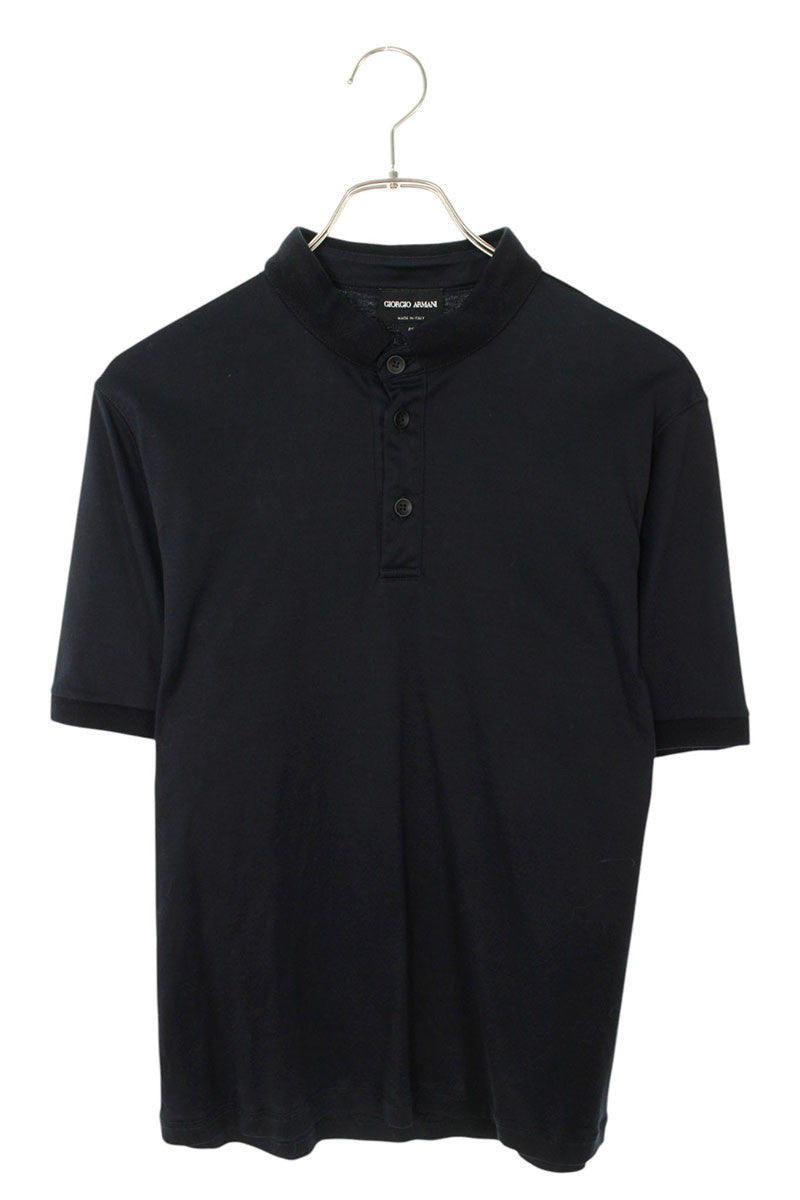 GIORGIO ARMANI Cotton Short Sleeve Polo Navy Size S