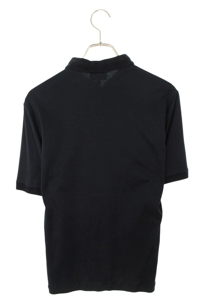 GIORGIO ARMANI Cotton Short Sleeve Polo Navy Size S