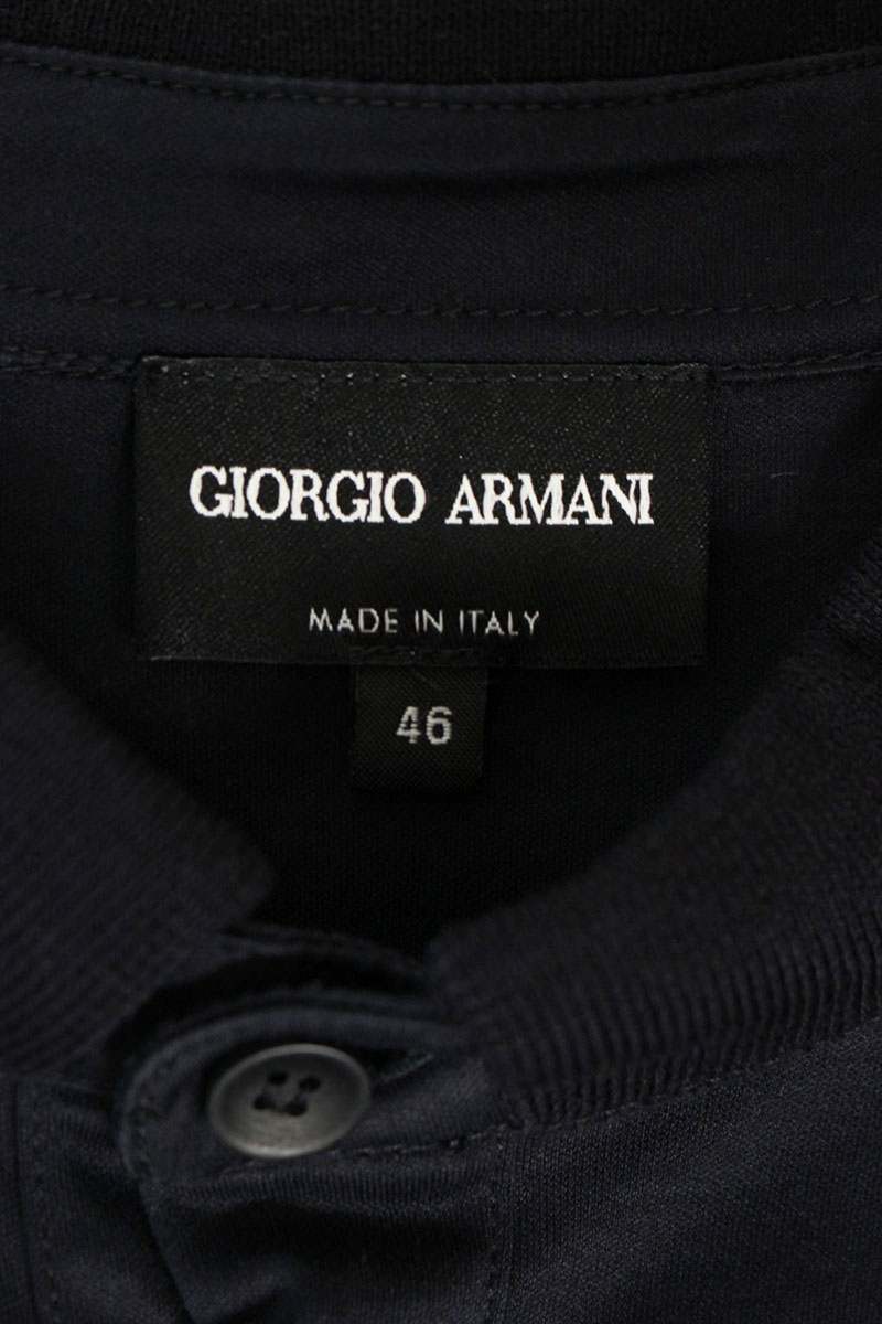 GIORGIO ARMANI Cotton Short Sleeve Polo Navy Size S