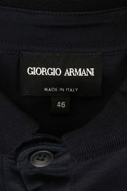 GIORGIO ARMANI Cotton Short Sleeve Polo Navy Size S