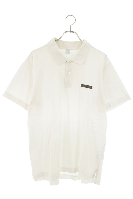 Berluti Leather Logo Patch Cotton Polo White Size 3XL