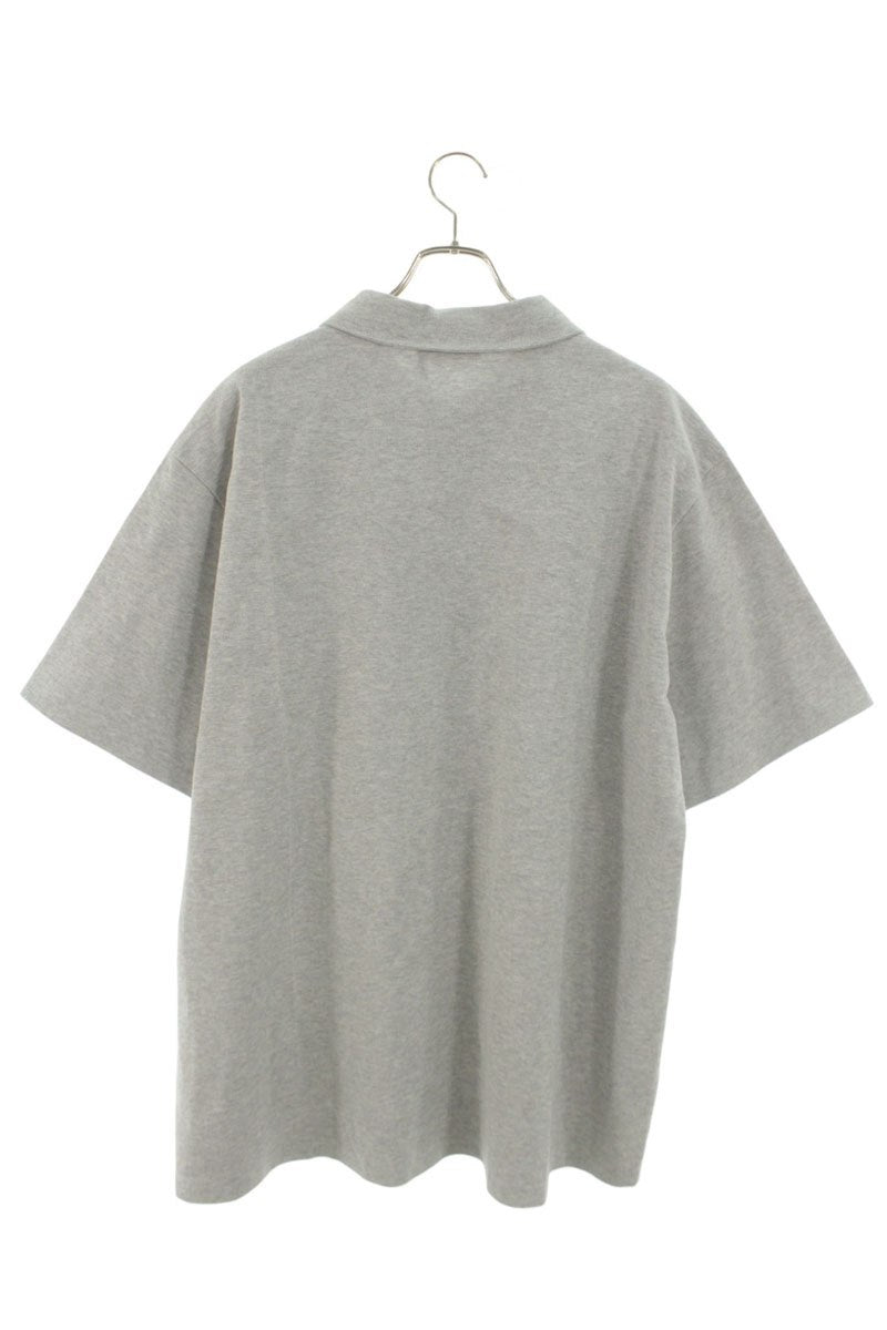 miumiu 26SS Half-Zip Logo Polo Shirt Gray Size S