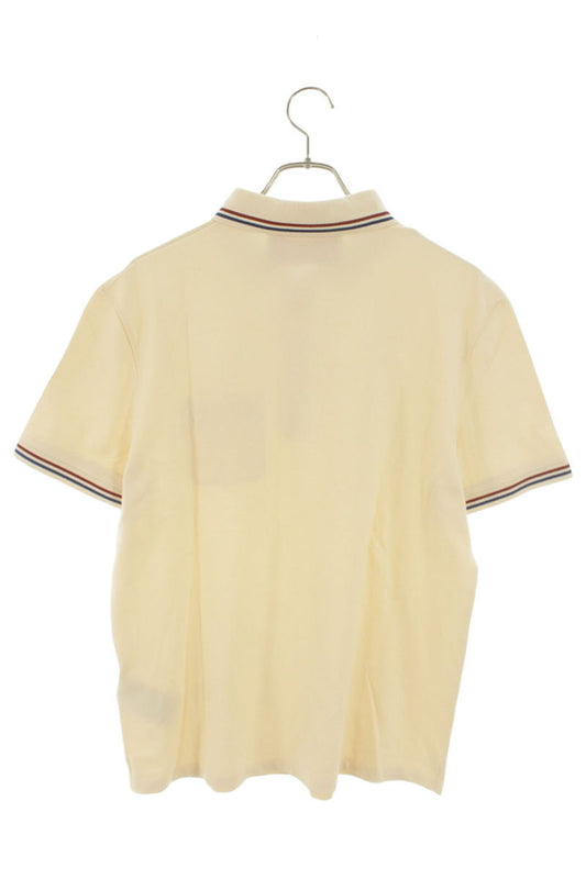 VALENTINO Chest Logo Plate Pique Polo Shirt Beige Size L
