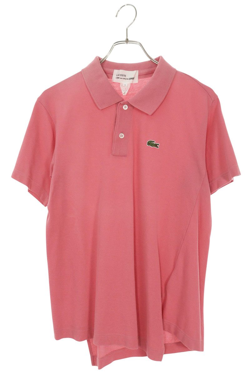 CDG Shirt x Lacoste Asymmetrical Polo Pink Cotton Size S