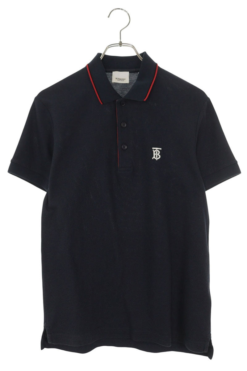 Burberry Monogram Embroidered Polo Shirt Navy Size XS