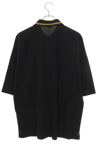 BOTTEGA VENETA Striped Snap Collar Polo Black Size S