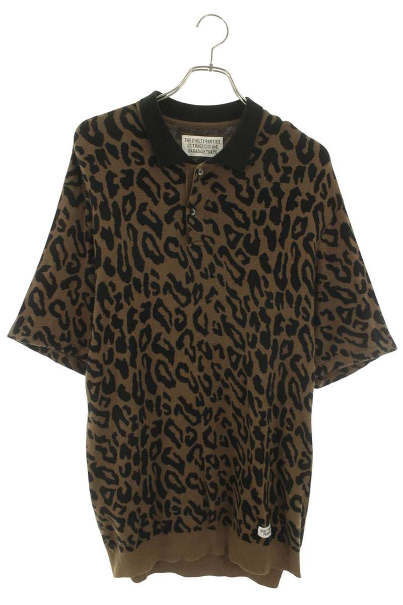 WACKO MARIA Leopard Print Polo Shirt Multi Size L