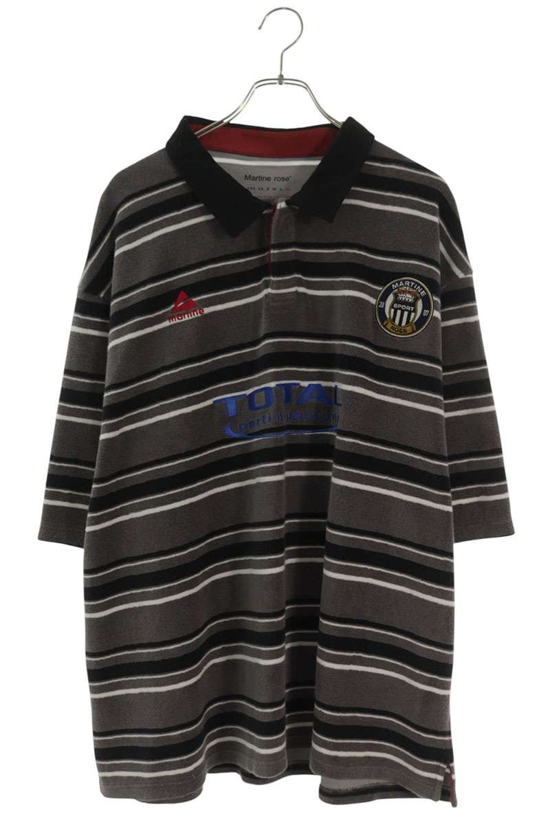 MARTIN ROSE SS26 OVERSIZED S S POLO Black/Gray Size XL