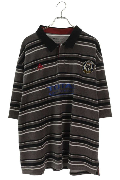 MARTIN ROSE SS26 OVERSIZED S S POLO Black/Gray Size XL