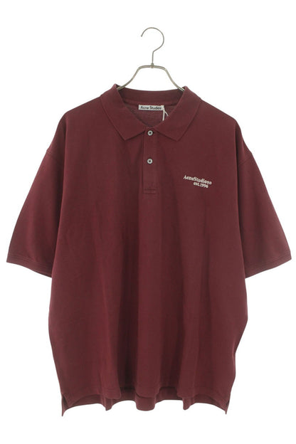 ACNE STUDIOS 26SS Cotton Logo Embroidered Polo Red Size M