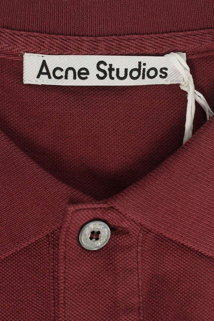 ACNE STUDIOS 26SS Cotton Logo Embroidered Polo Red Size M