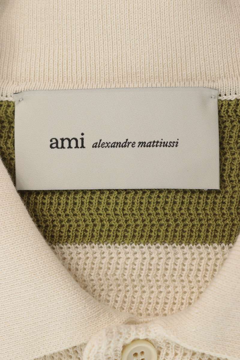 AMI Alexandre Mattiussi 26SS AMI de Coeur Stripe Polo Size L