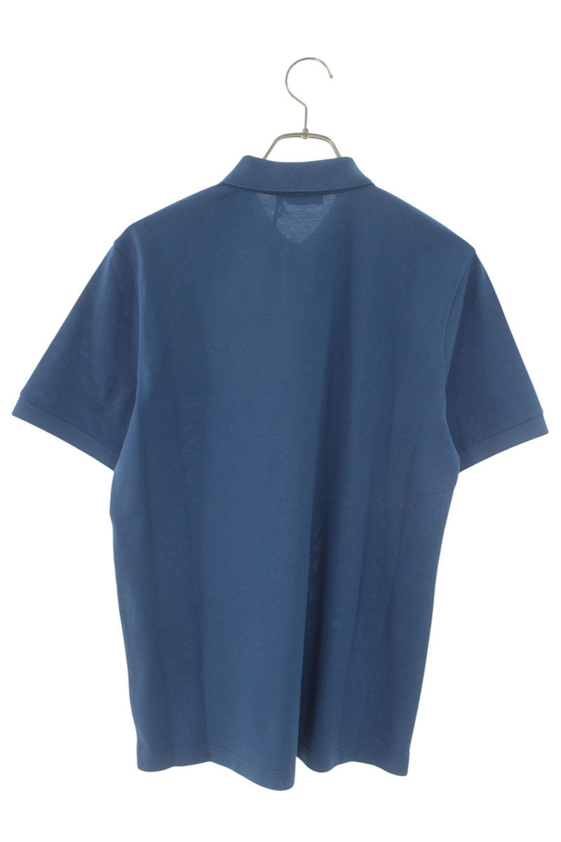PRADA SS26 Triangle Plate Pocket Polo Shirt Blue Size S