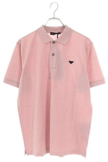 PRADA 26SS Triangle Plate Short Sleeve Polo Size M
