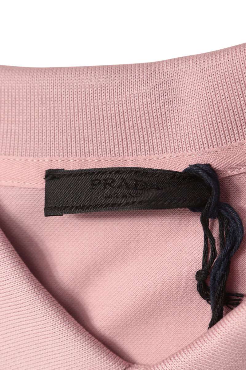 PRADA 26SS Triangle Plate Short Sleeve Polo Size M